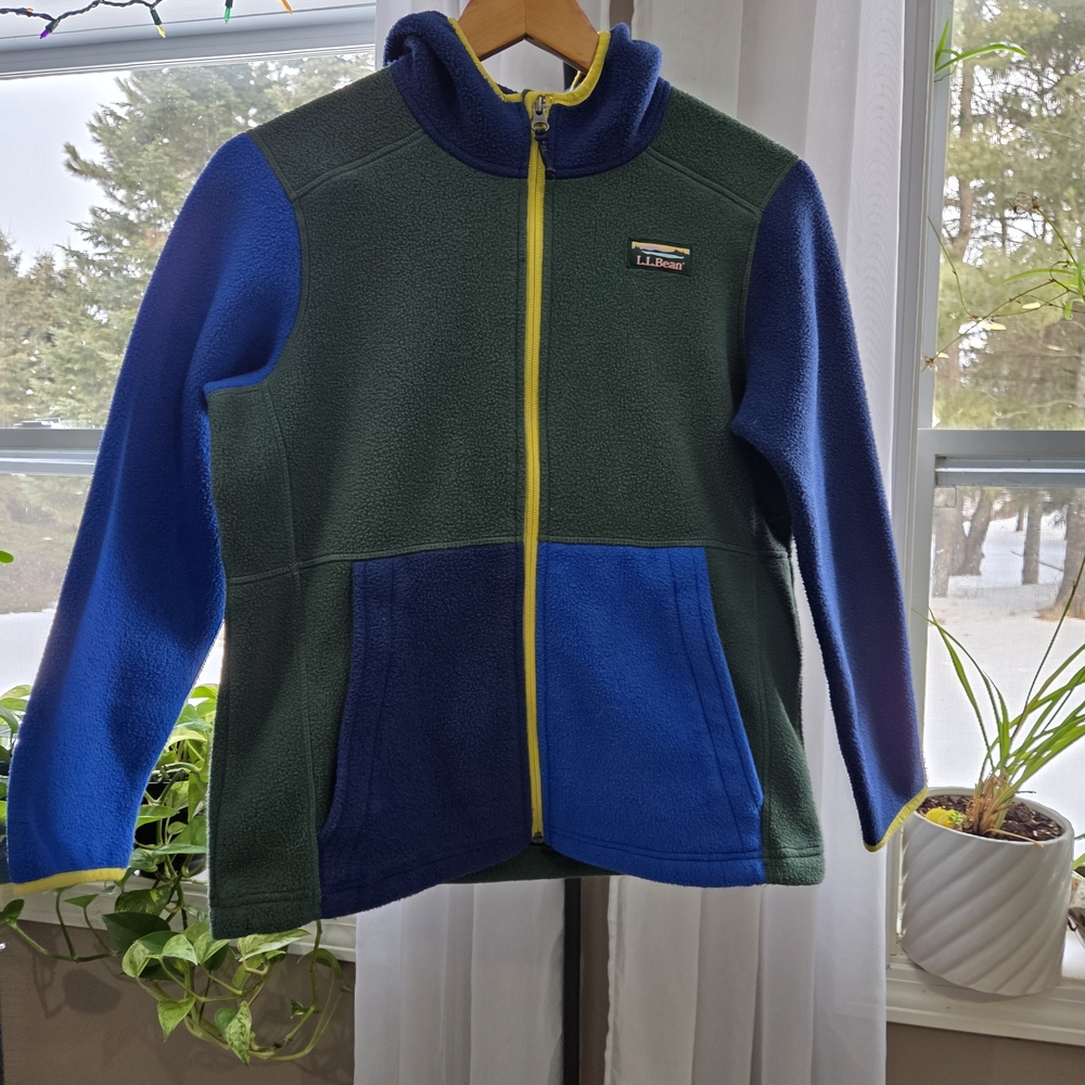 Colorblock L.L.BEAN Fleece Jacket with Yellow Zipper